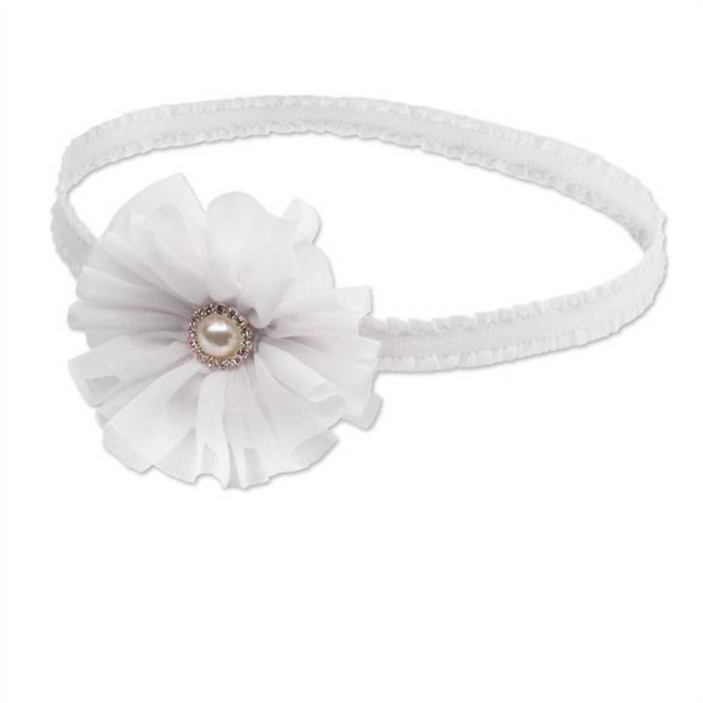 NEW CHERISHED MOMENTS baby headband with jeweled center in white